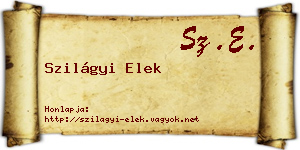 Szilágyi Elek névjegykártya