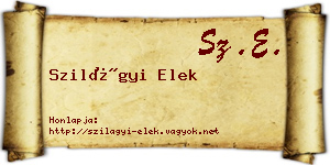 Szilágyi Elek névjegykártya